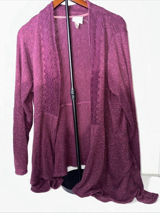 Knox Rose Sweaters - Knox Rose Open-Front Cardigan Sweater - Plum
